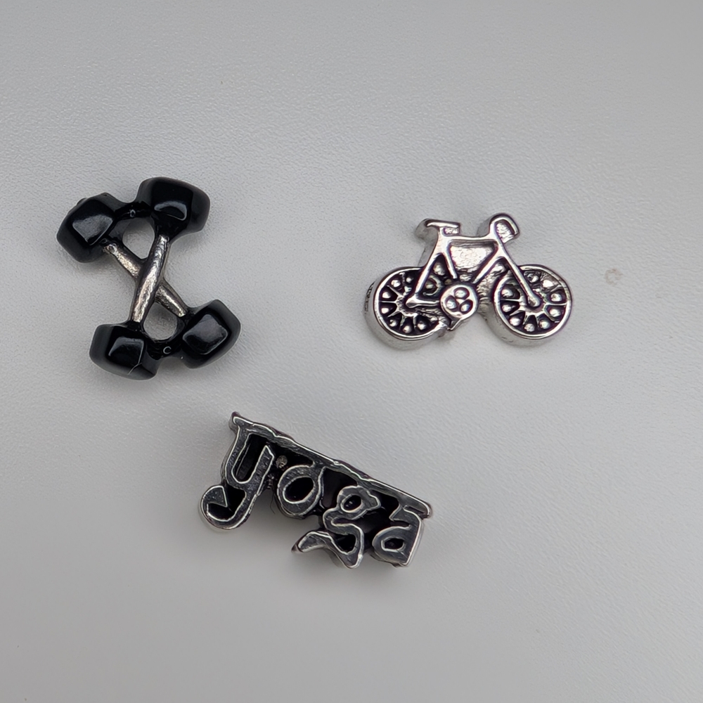 Origami Owl Weight Lifting, Cycling, and Yoga Charm Set